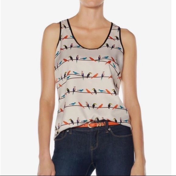 The Limited Tops - The Limited - Birds On A Wire Scoopneck Tank XS